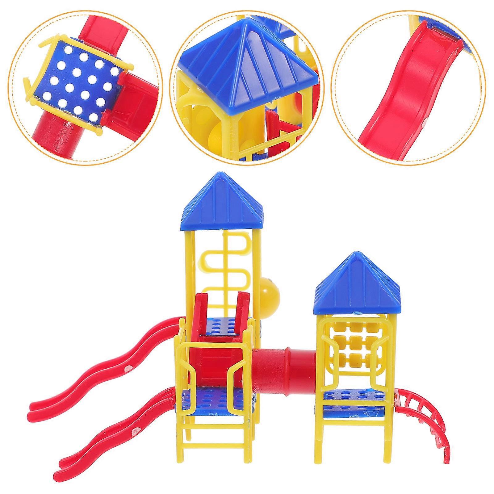 Miniature Playground Model Plastic for Doll House Decor 5Sets Mini Toy Playgrounds