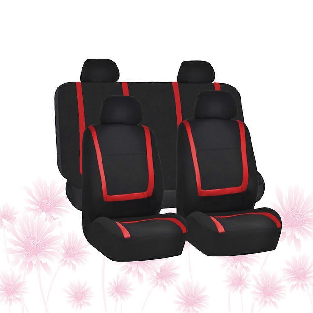 Universal Auto Seat Cover for Protection 9Pcs Red Car Accessory