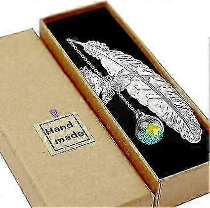 Metal Feather Bookmark With Butterfly Pendant Reader Best Gift