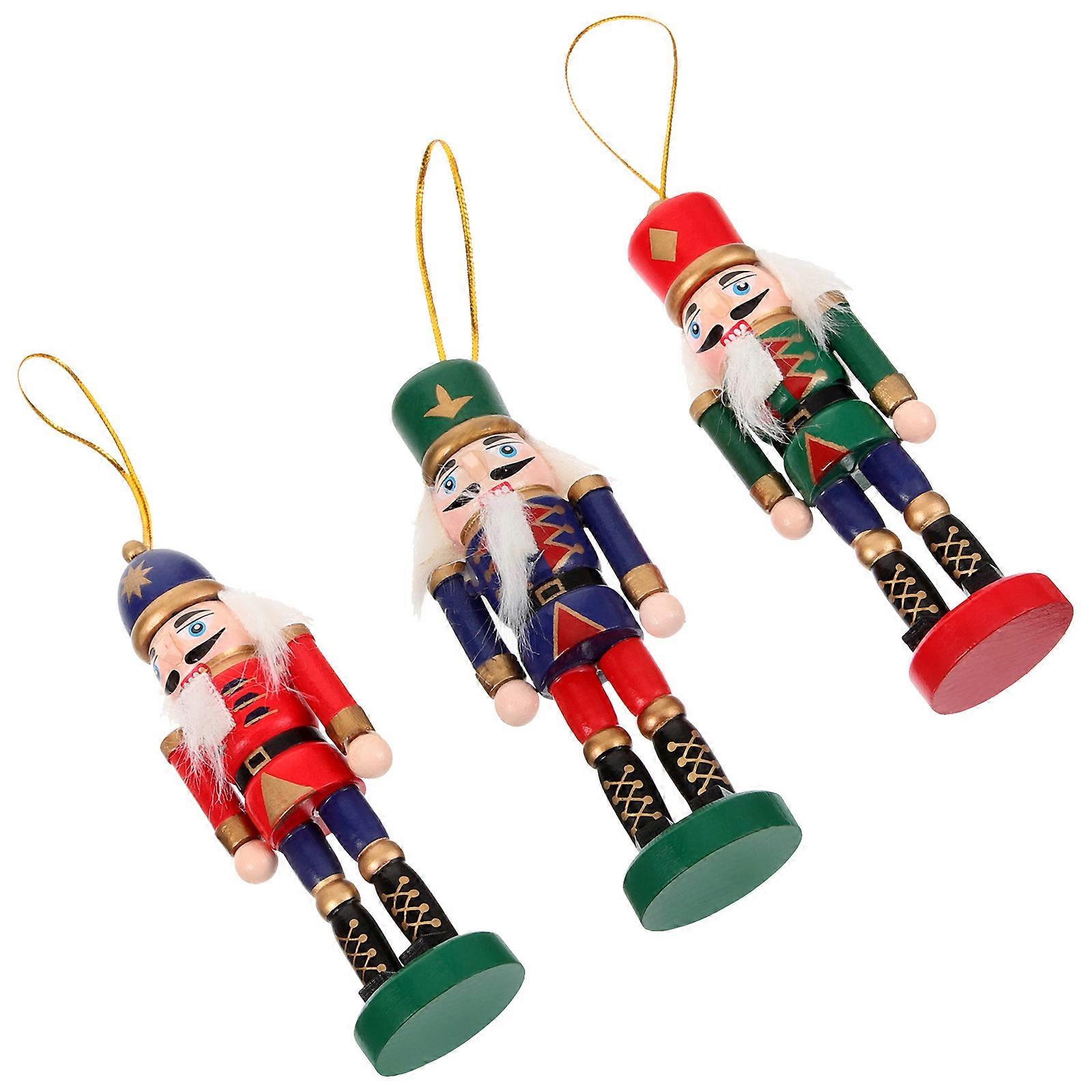 Assorted Color Wooden Nutcracker Hanging Nutcracker Decor for 6Pcs