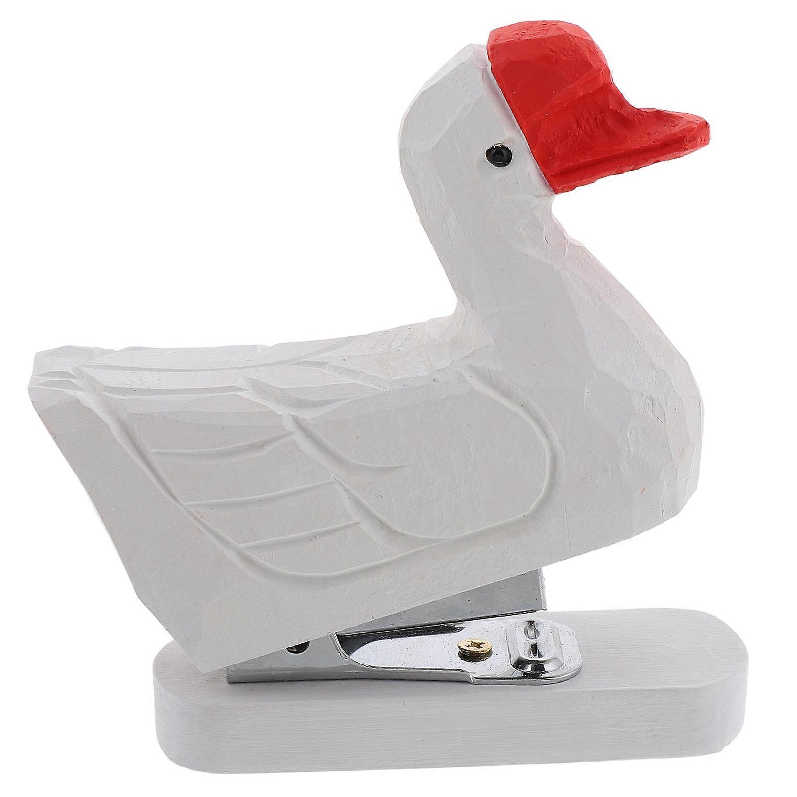 Creative Wooden Stapler In Goose Shape Ideal For Home And Office Use With Handcrafted Style 4Pcs