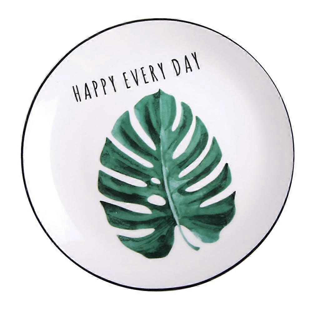 Prato de cerâmica criativo redondo para uso doméstico 8 polegadas talheres