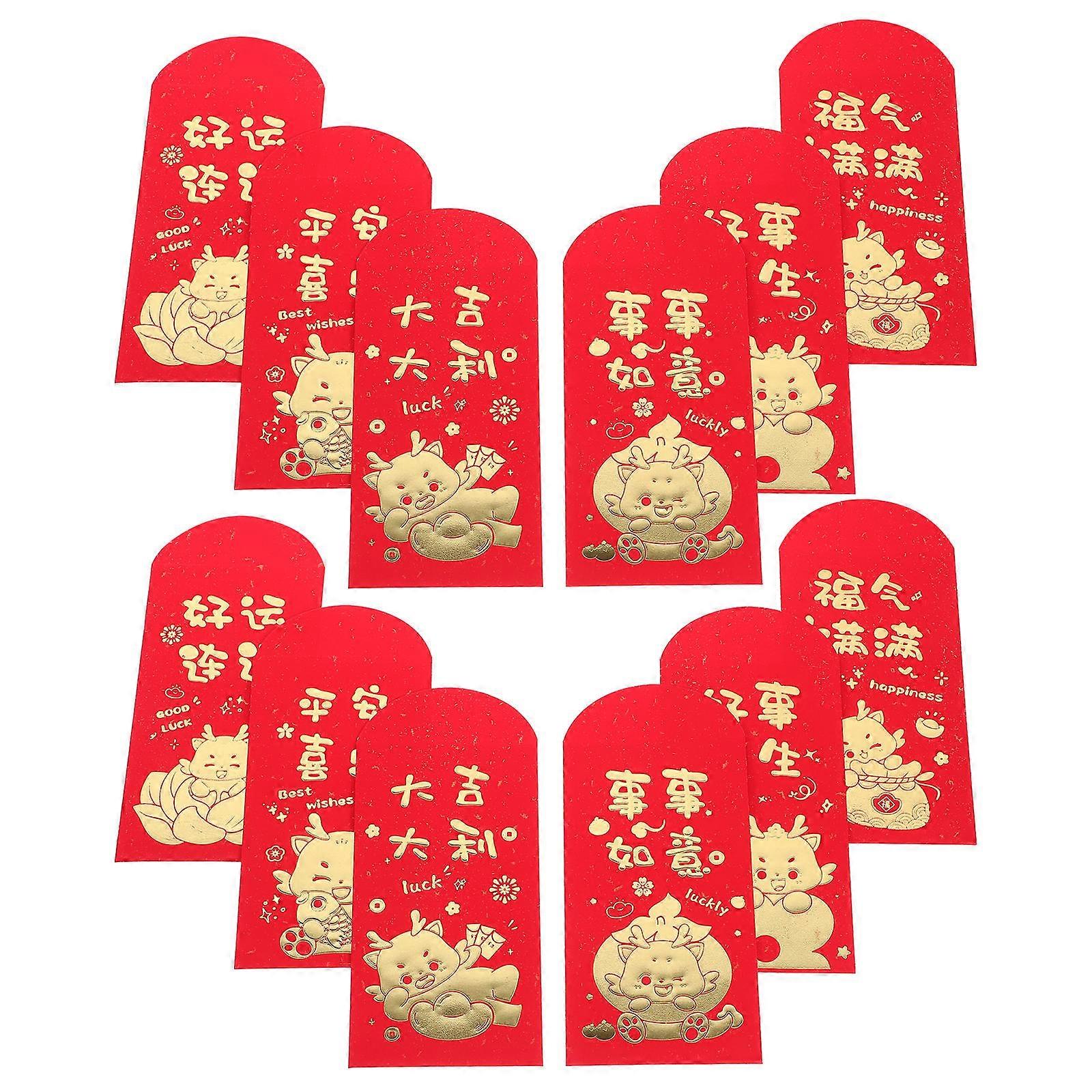 Red Envelopes Paper Chinese Style for Money Storage 36Pcs Set