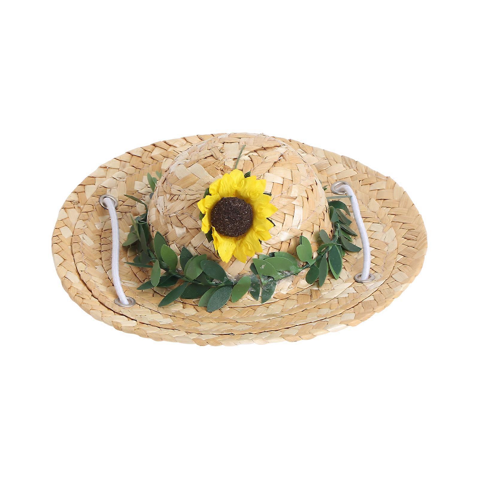 Sunflower Woven Hat for Outdoor 1Pcs Assorted Color Summer Hat