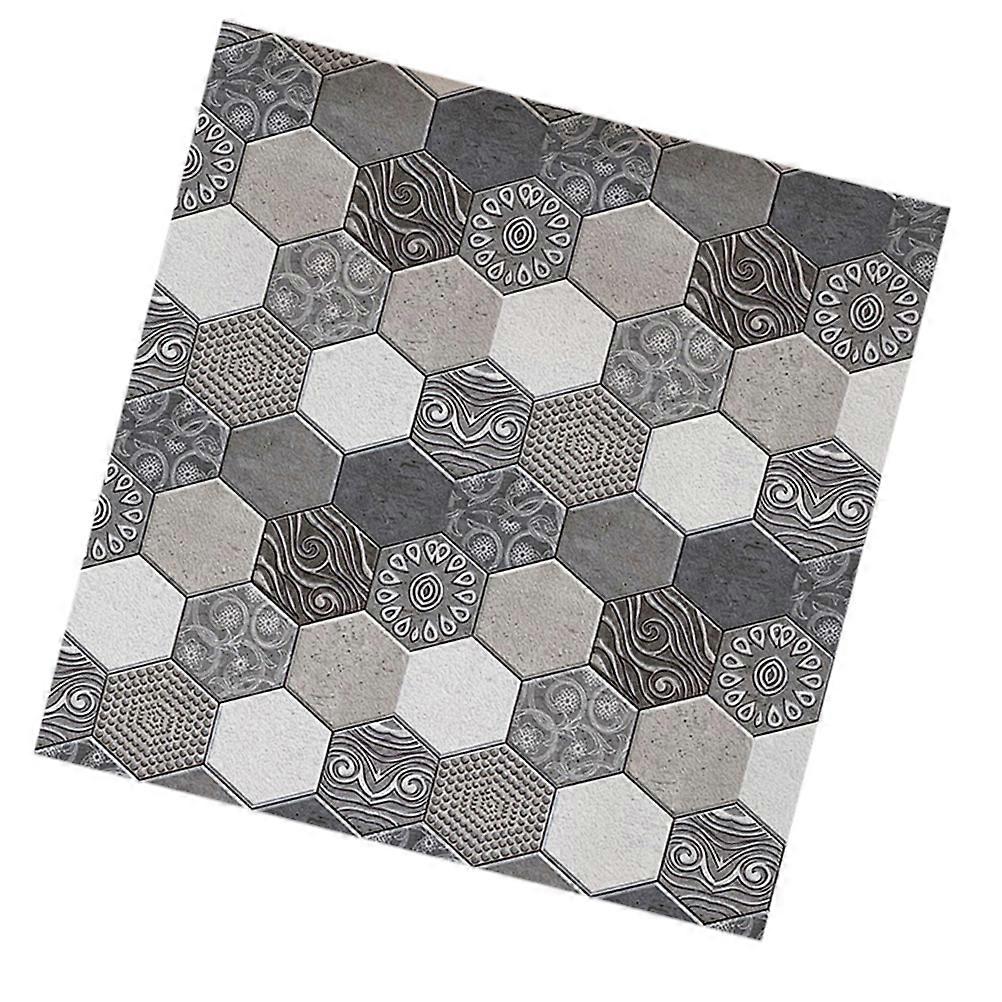 PVC 3D Wall Sticker Hexagonal Printed Self Adhesive Wall Decal 1Pcs Silver