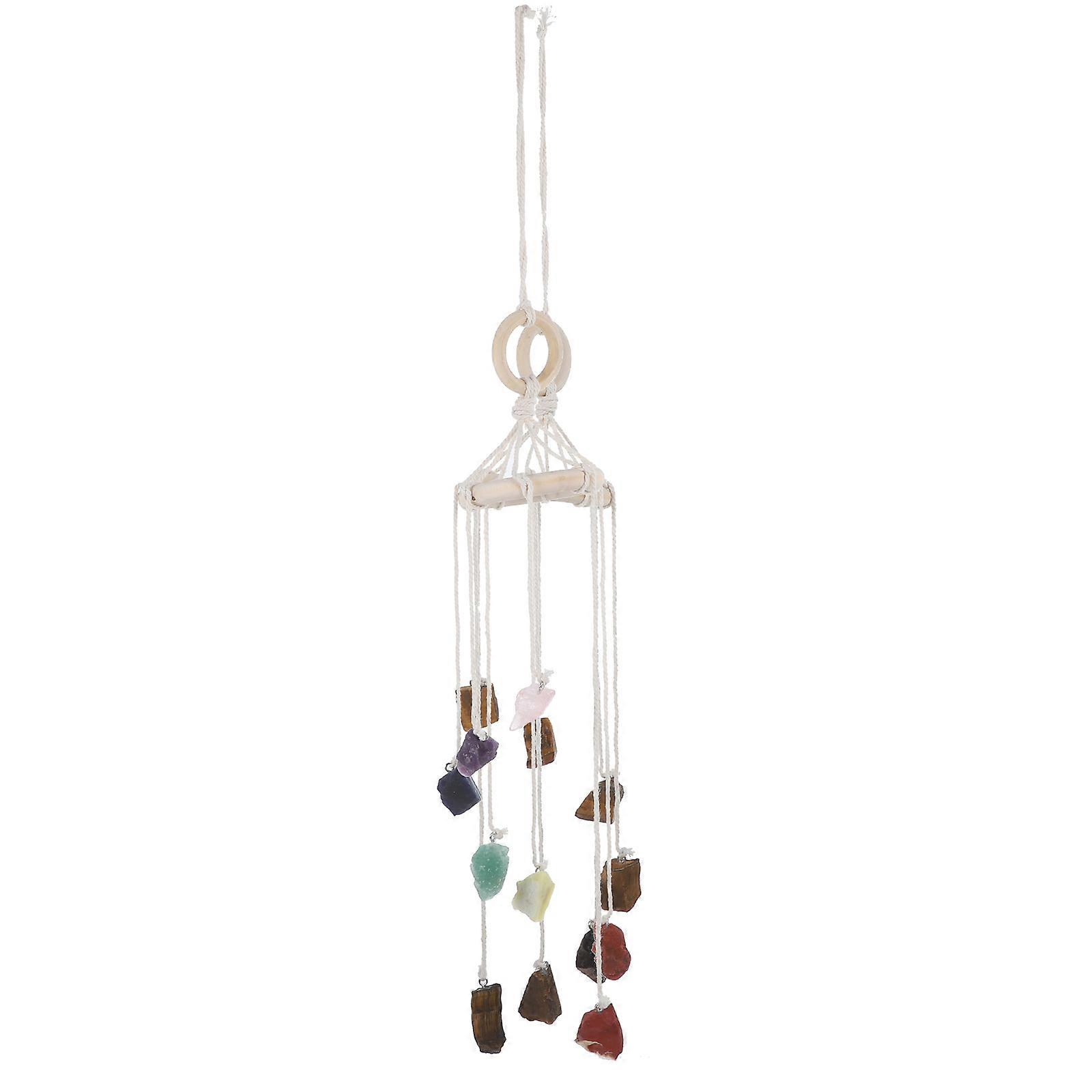 Chakra Crystal Wind Chime for Home Decor 4Pcs Hanging Stone Wind Chime