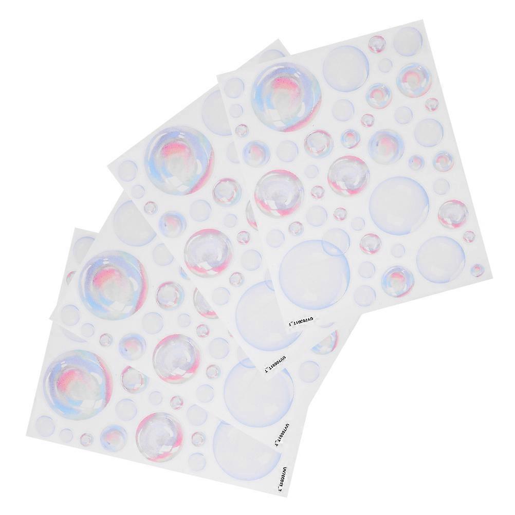 Ocean Theme Background Stickers For Mermaid Party Home Decor PVC Bubbles 4 Sheets