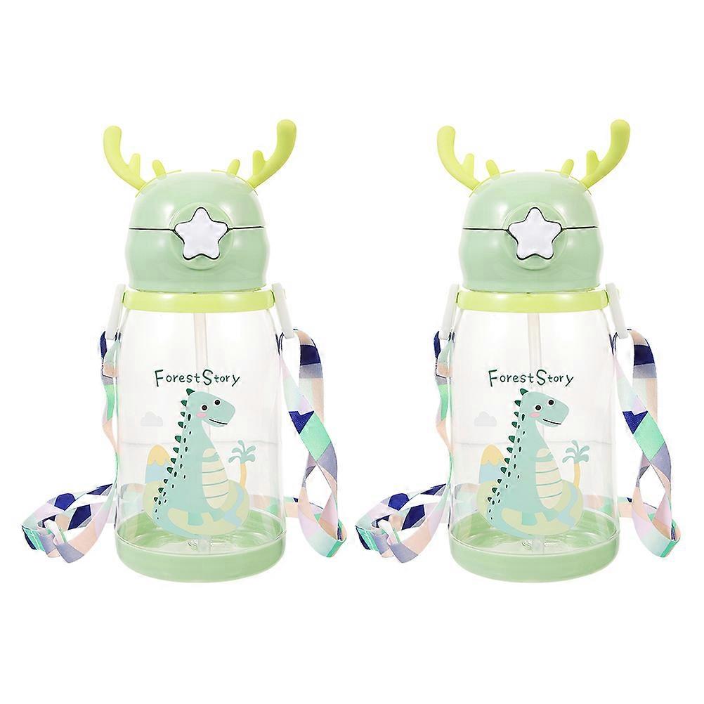 Toddler Water Bottle with Leakproof Straw for Drinking 2Pcs Cups