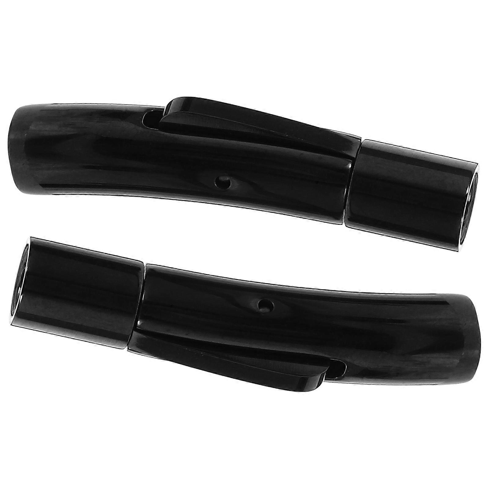 Black Steel Wire Connector Clasp for Bracelets 2Pcs Stainless