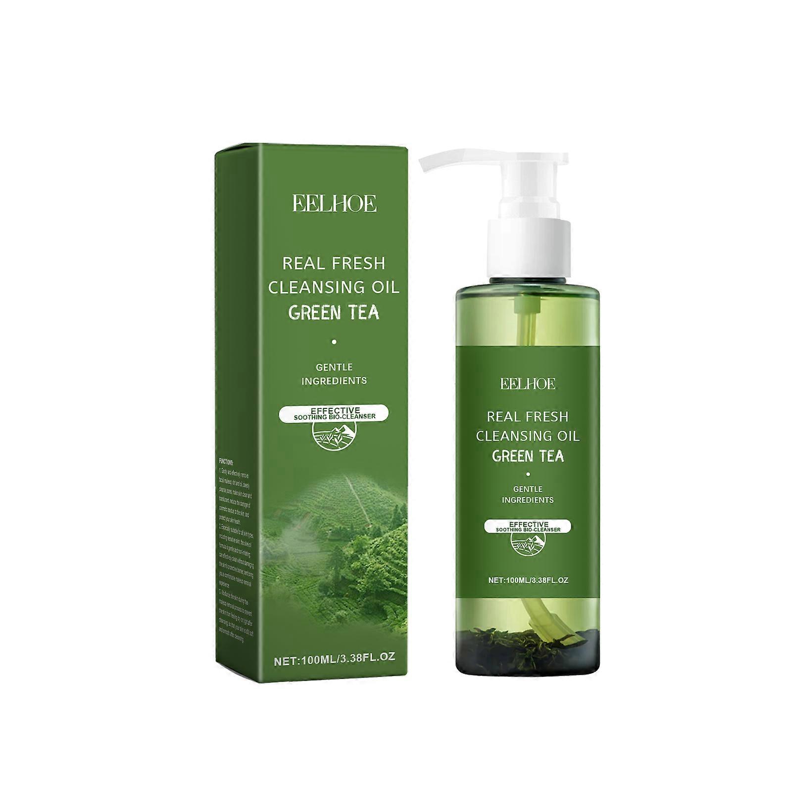 EELHOE Green Tea Makeup Remover Oil Gently Removes Makeup For Face, Eyes And Lips With Refreshing And Non-Tight Makeup Remover Oil