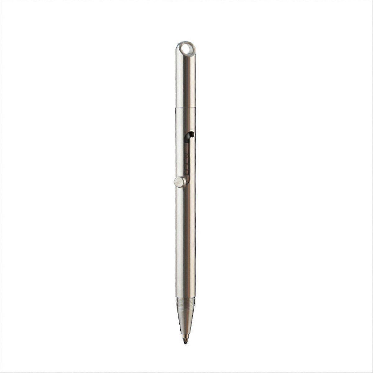 Stainless Steel Click Pen, 2-in-1 Metal Signature Pen, Sharpener-Free Pencil, Portable Keychain Tra