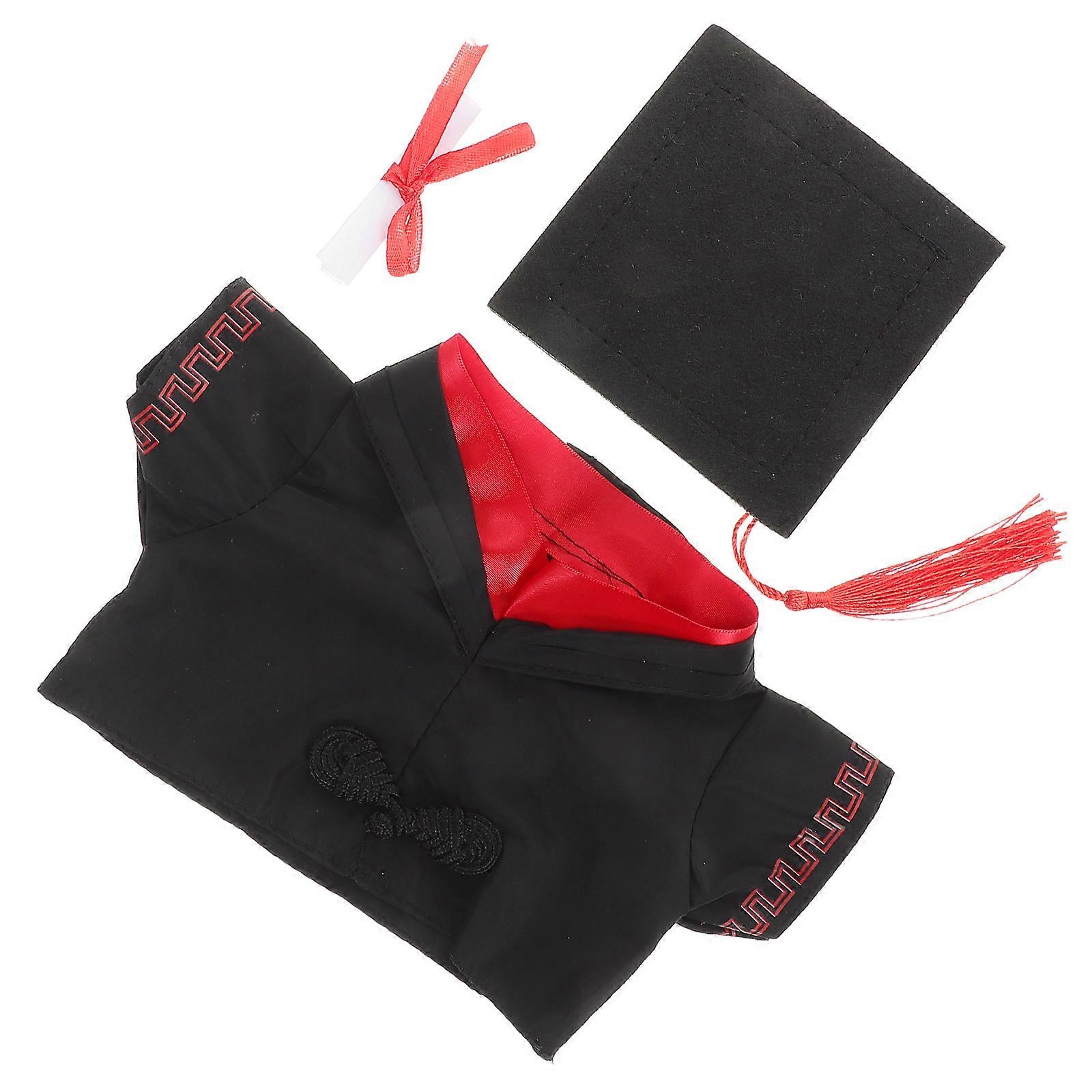 Red Graduation Toy Plush Outfit Set for Stuffed Animals 4Sets