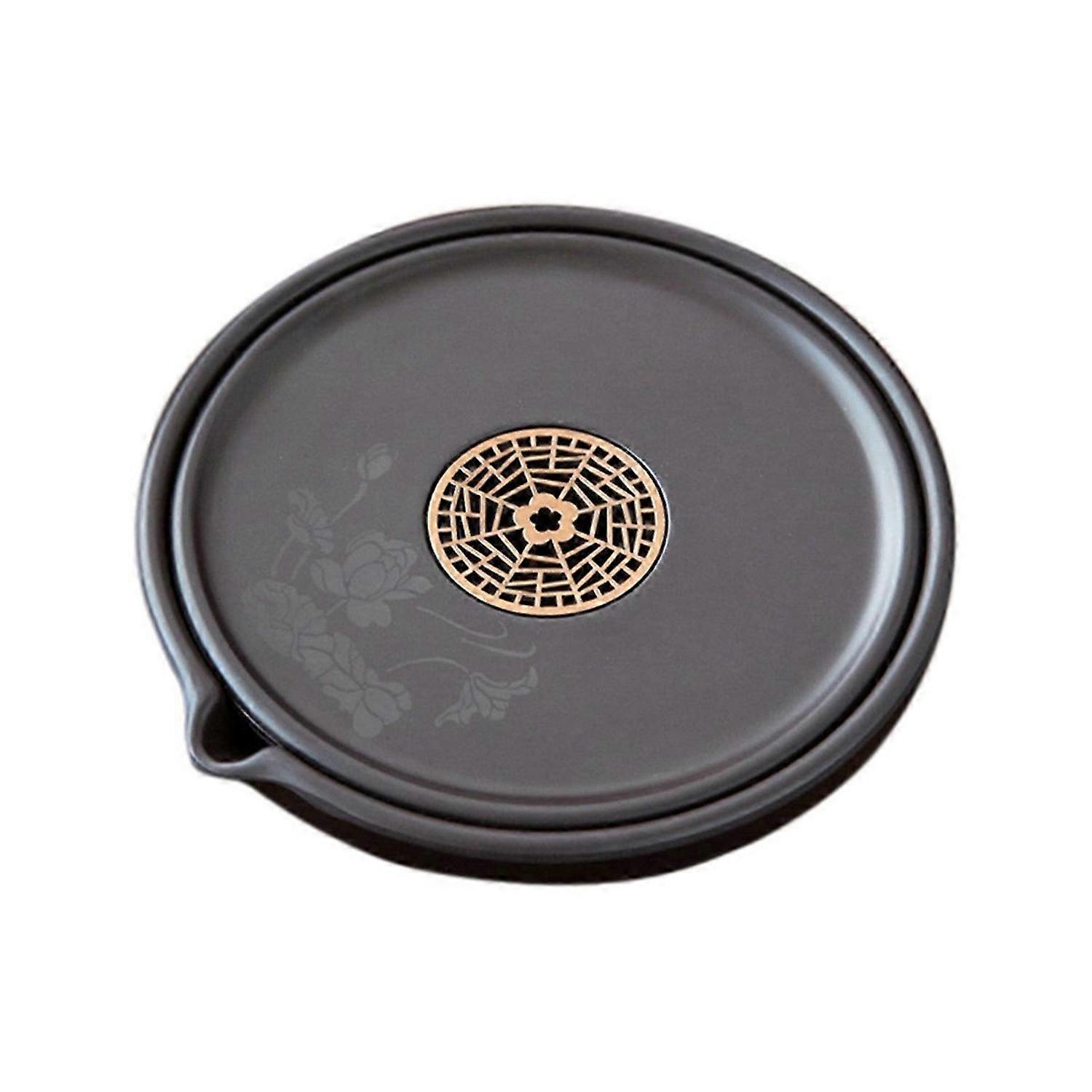 Retro Bakelite Tea Tray with Pot Holder - Dry Foam Table for Tea Accessories, Kettle Pad, Storage Or