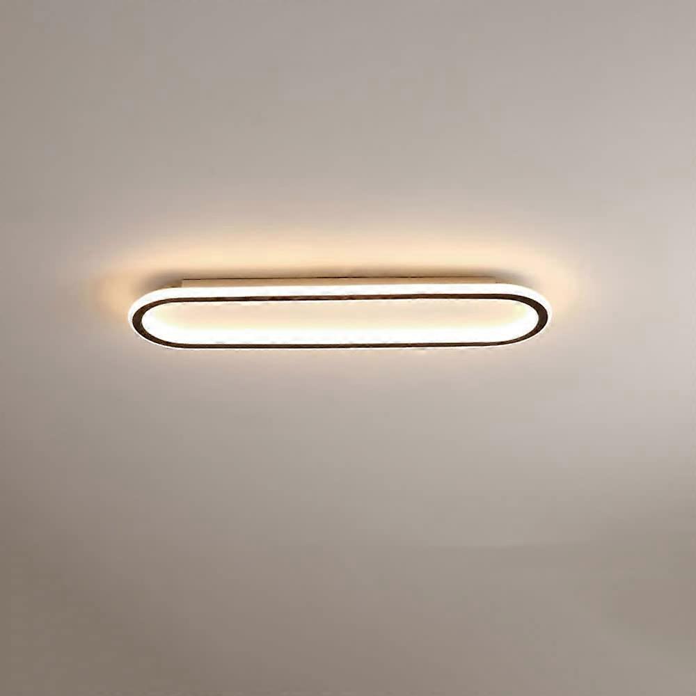 Modern LED Rectangular Flush Mount Ceiling Light Fixture Black and Gold Finish Linear Design for Kitchen and Dining
