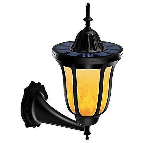 Wall Sconce LED Outdoor Solar Flame Effect Wall Mounted Lighting Waterproof Lantern