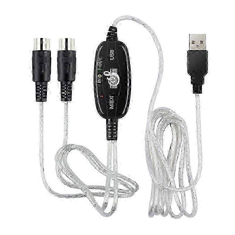 USB to MIDI 5Pin Cable Converter 2 in 1 to PC Audio Output Editing for Piano Electronic Electronic