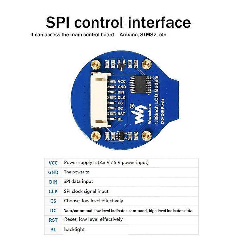 Waveshare 1.28 Inch Circular Display LCD Screen Module