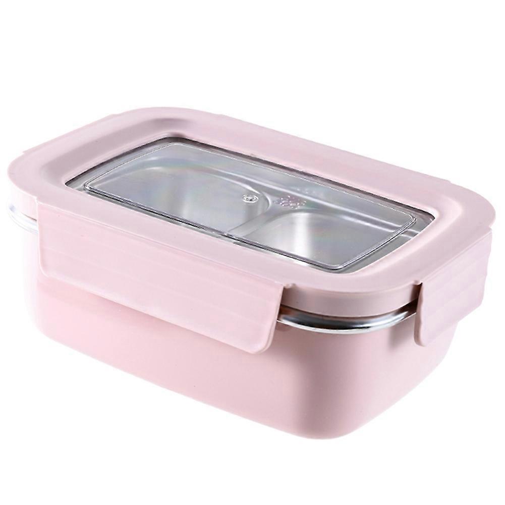 Lancheira Bento com divisórias de aço inoxidável 304 com tampa removível, recipiente portátil para almoço selado de grande capacidade para estudantes
