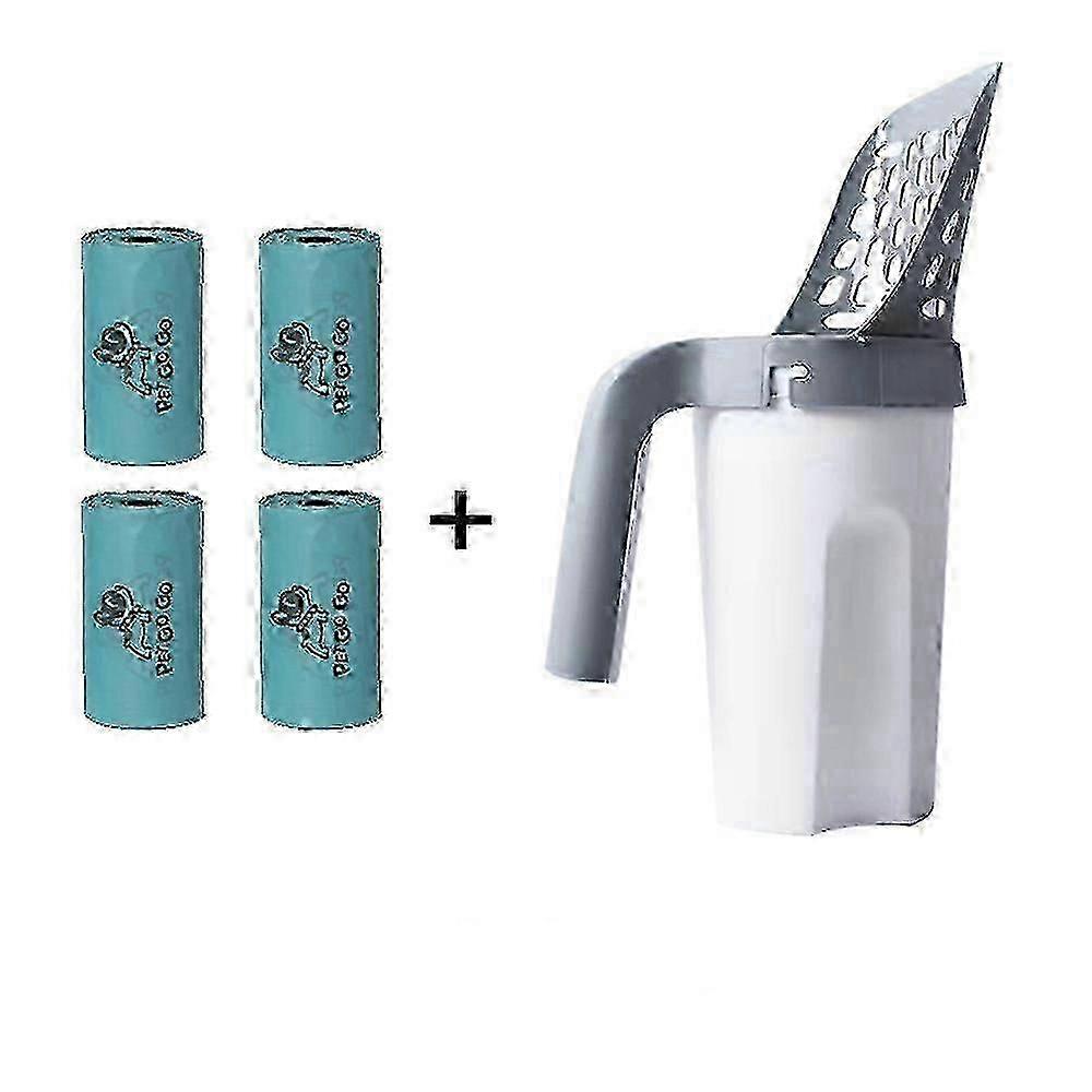 Cat Litter Scoop, Cat Litter Scoop with Container, Removable Cat Litter Bucket, Cat Litter Scoop & Disposal Bucket & Bag Cat Litter Scoop