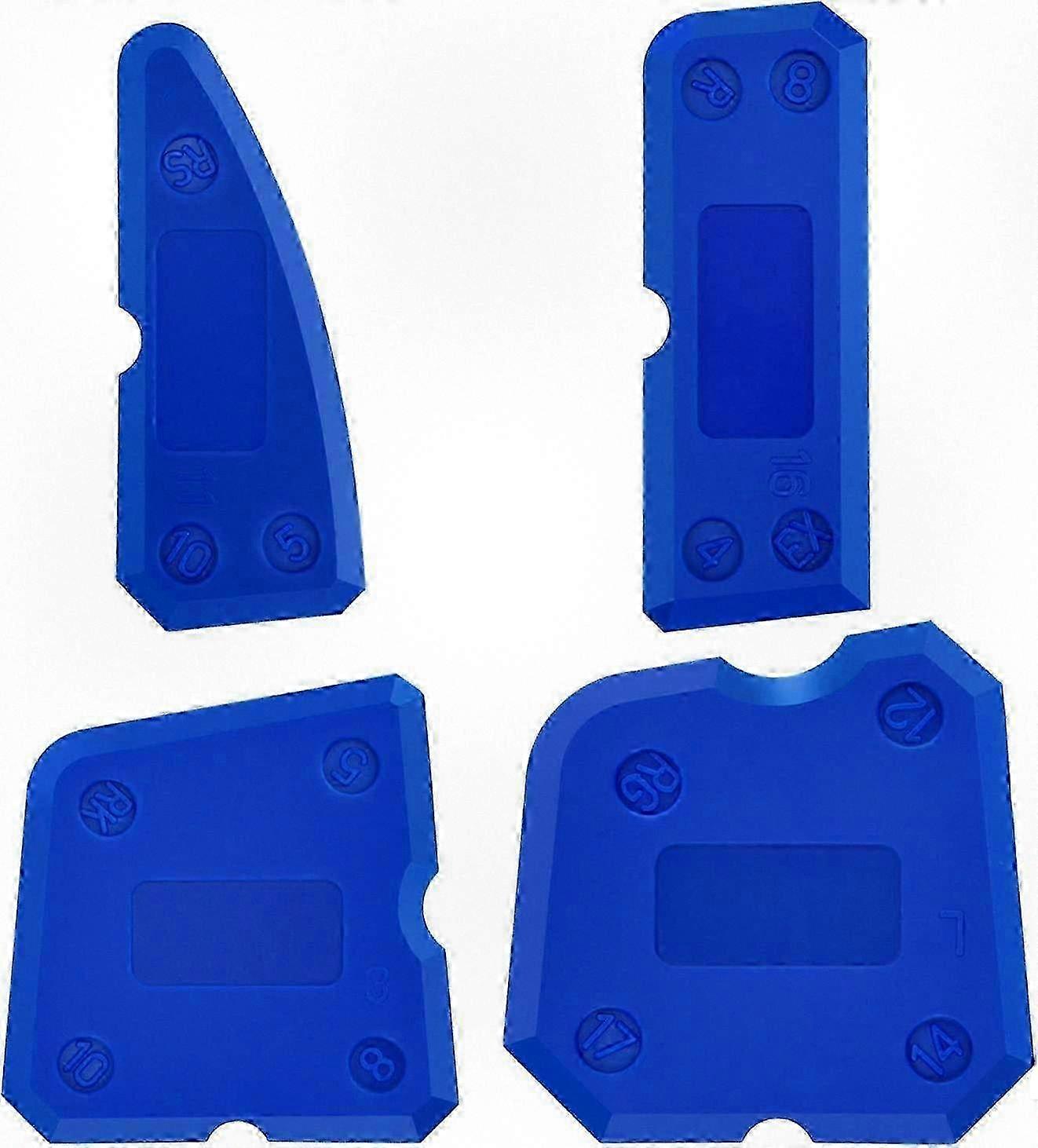 4 Piece Silicone Caulking Tool Kit Joint Smoother Set for Silicone Sealant Grout Seal Finish Suitable for a Specific Brand (Blue)