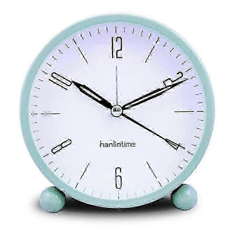 Battery-Powered Round Alarm Clock Featuring Light Function Excluding Battery