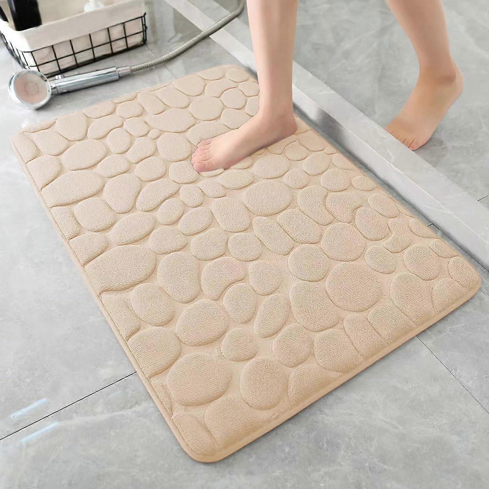 NonSlip Plush Bath Mat Absorbent Soft Camel Color Bath Rug 40.6 x 60.9 cm 16 x 24 In Machine Washable
