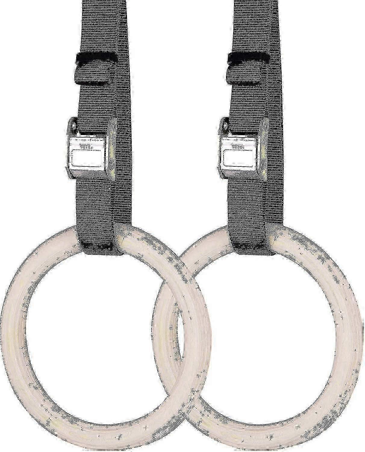 ホームジム、CrossFit、筋力トレーニング用の2-6mサスペンションストラップ付きの調整可能な木製体操リング