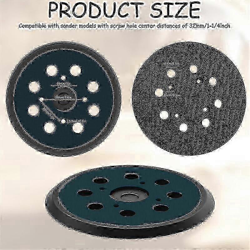 2Pcs Sander Replacement Pad for Ryobi, 8 Holes 5 In Sanding Discs Hook and Loop, Sanding Discs Sand