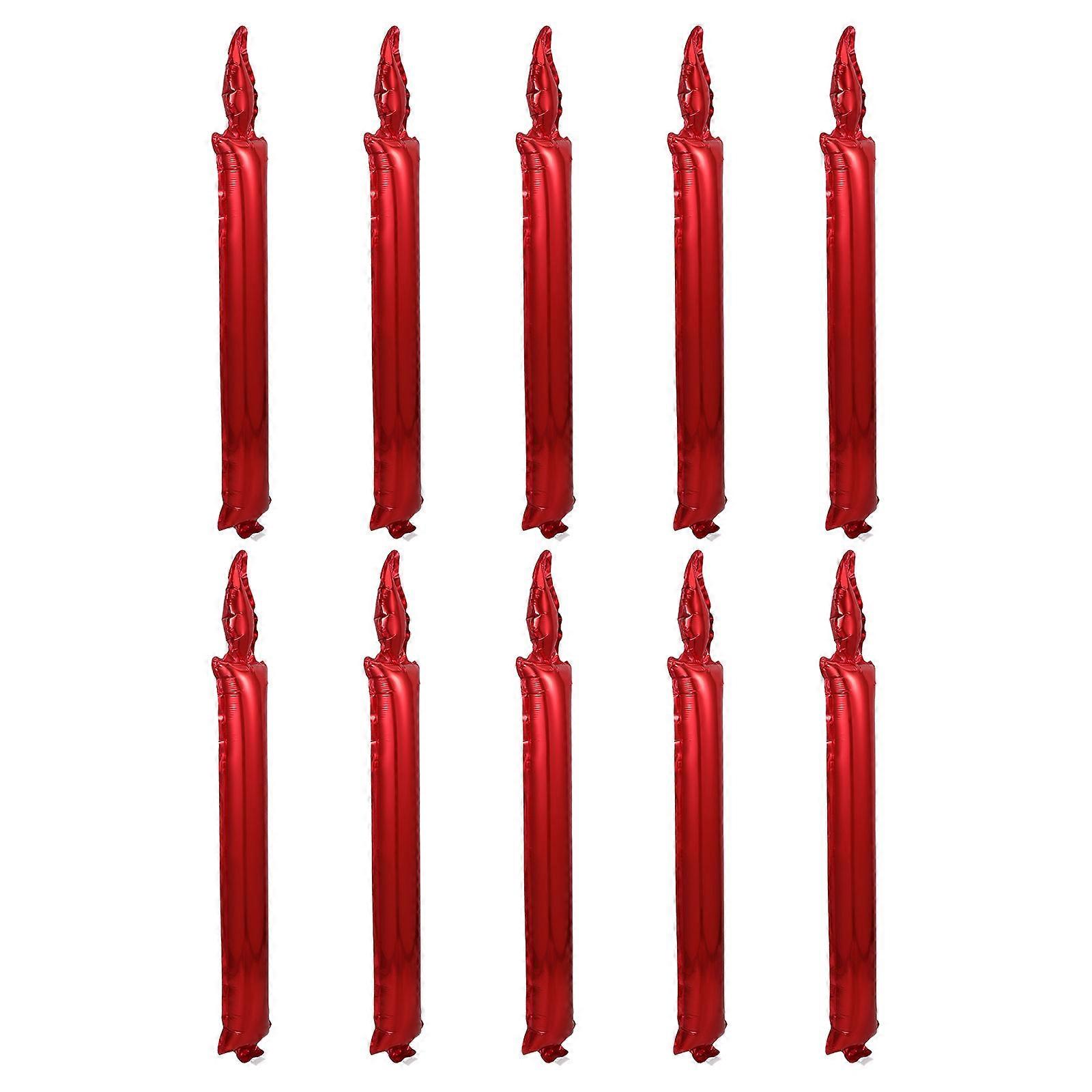 PVC Red Candle Cheering Sticks for Dance 10Pcs Inflatable Team Spirit Props