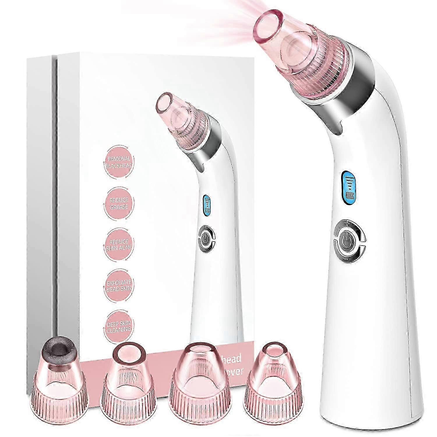 Adjustable blackhead remover for deep facial cleansing with 4 heads