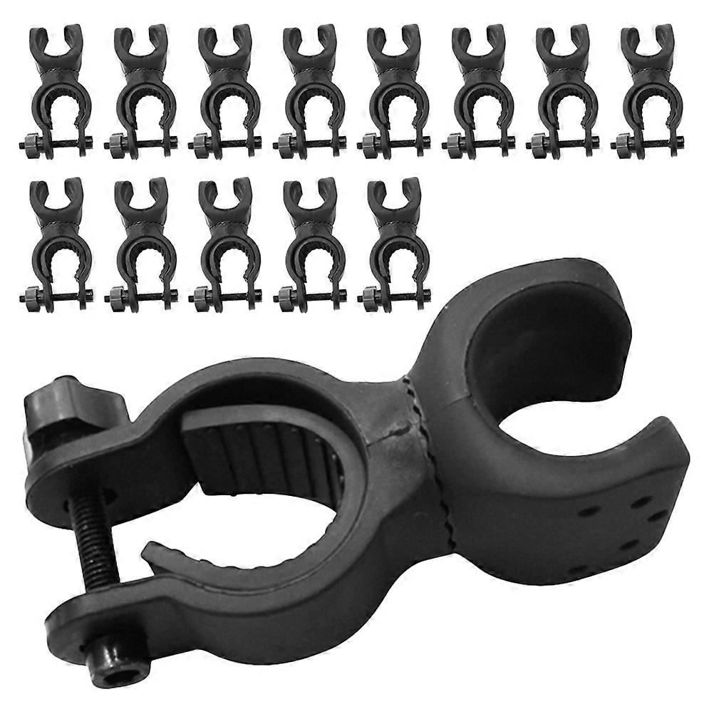 Black Plastic Assistive Flashlight Holder for Walker Cane Mount Clips 20Pcs