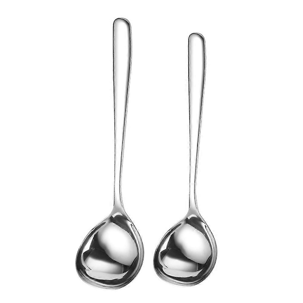 Thickened Soup Spoon Stainless Steel Serving Spoon Set for Kitchen Use 2Pcs