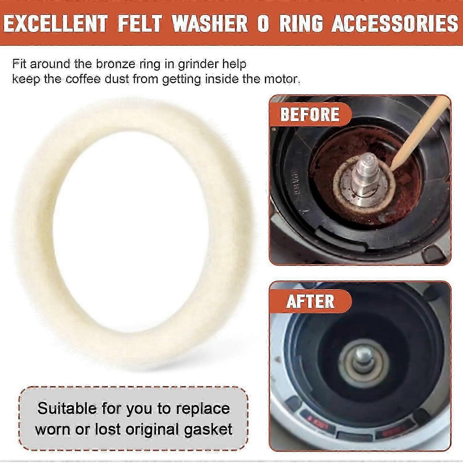Replacement Gaskets For Espresso Machines Easy To Carry Easy To Install And Remove Round Soft Felt Washer Replacement Wool Ring Accessories