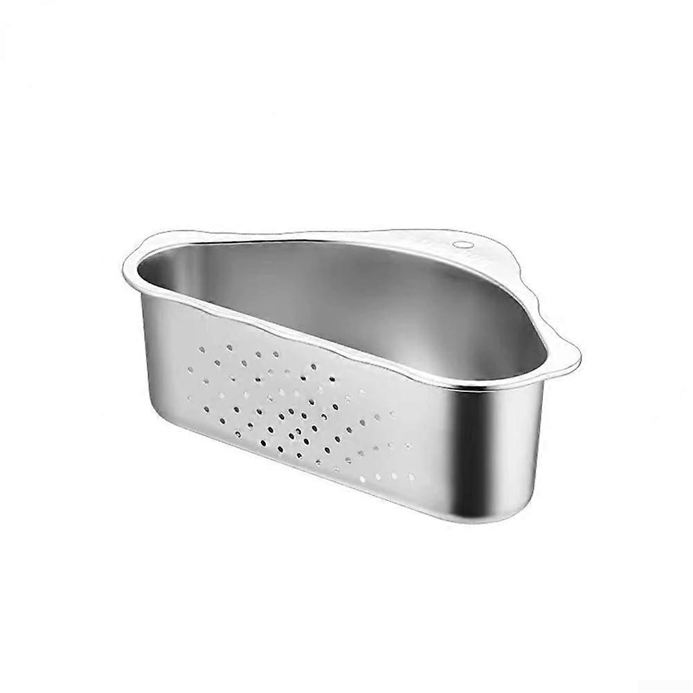 Triangle Stainless Steel Sink Strainer Basket Drain Rack Colander for Washing Fruits and Vegetables (A)