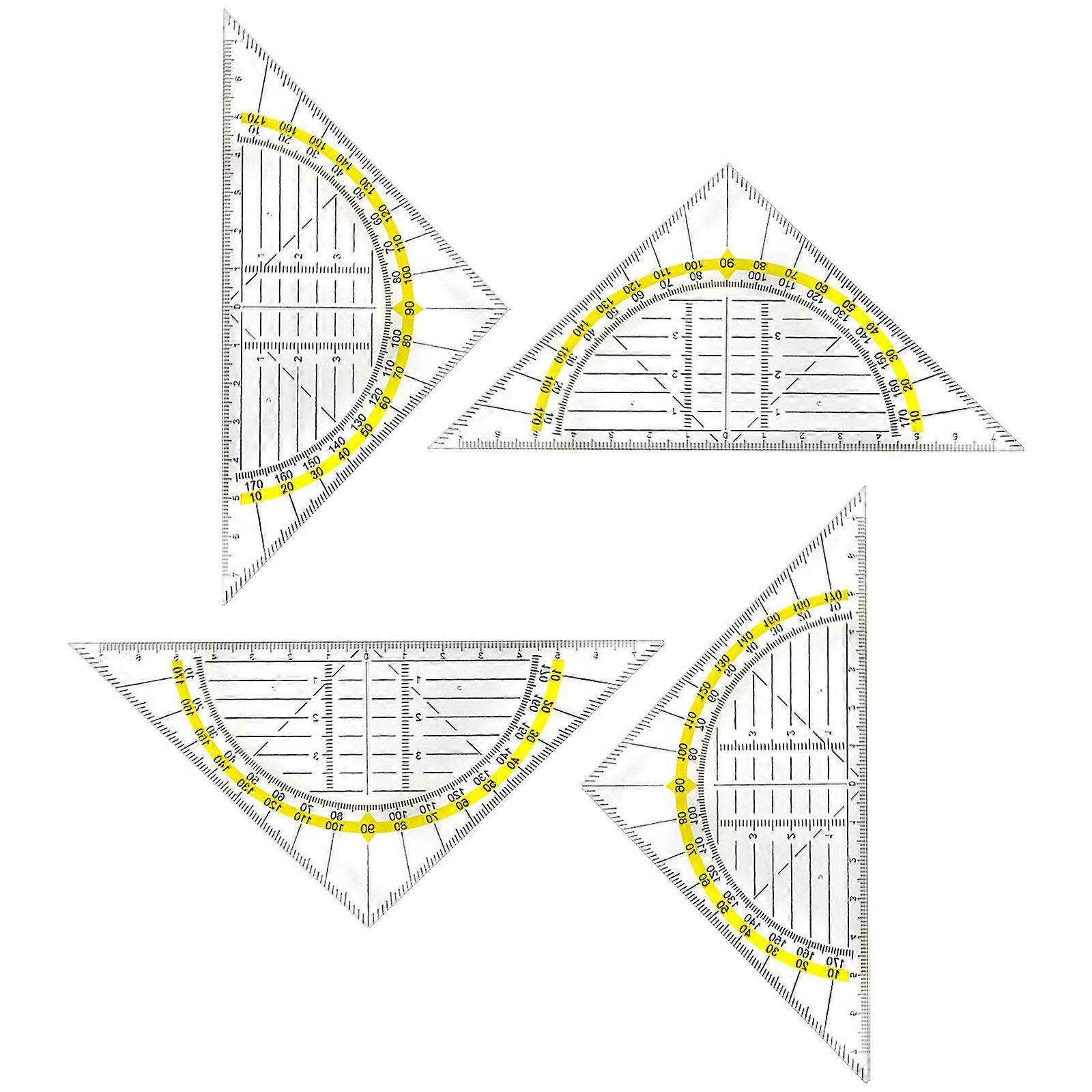 Clear Set Square with 180 Degrees Protractors Measuring Protractors for Student Drafting Drawing Math Measuring Tool  Model A