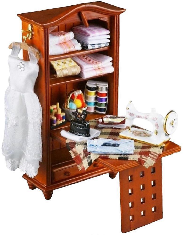 دمى البيت الخياطة خزانة مع الملحقات طبعة محدودة Reutter الأثاث 01:12
