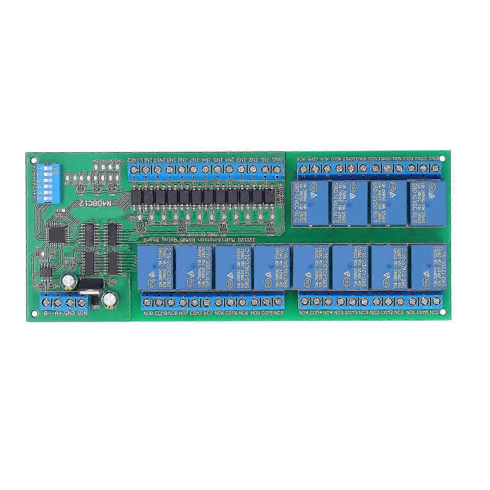 Relay Module RS485 Isolated 12 - in 12 - out RTU protocol DIN35 PLC Components with Electronic Parts