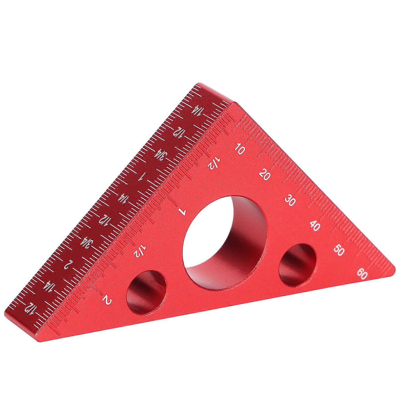 Aluminum Alloy Triangular Ruler Thicken Height Ruler DIY Woodworking Measuring Tool