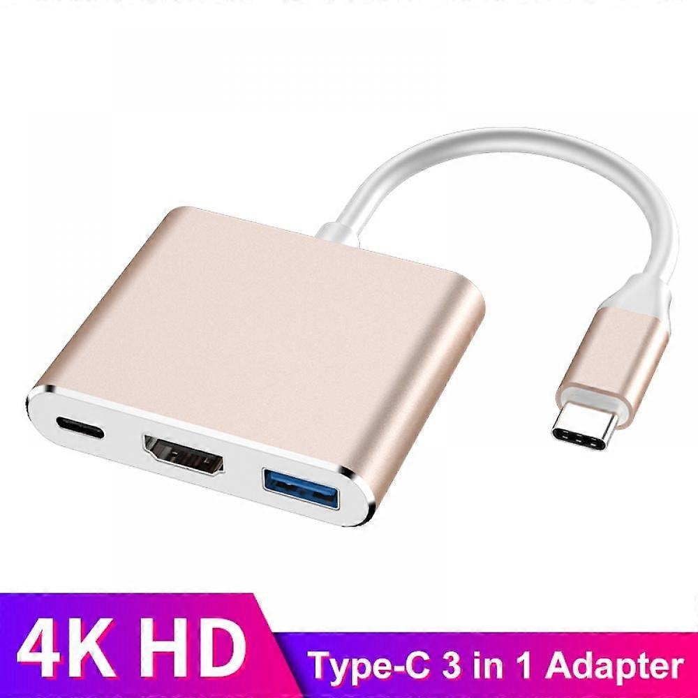 Prettyui TYPE-C Turn HDMI + USB3.0 Three-in-one Converter Mobile Phone Laptop On The Same Screen
