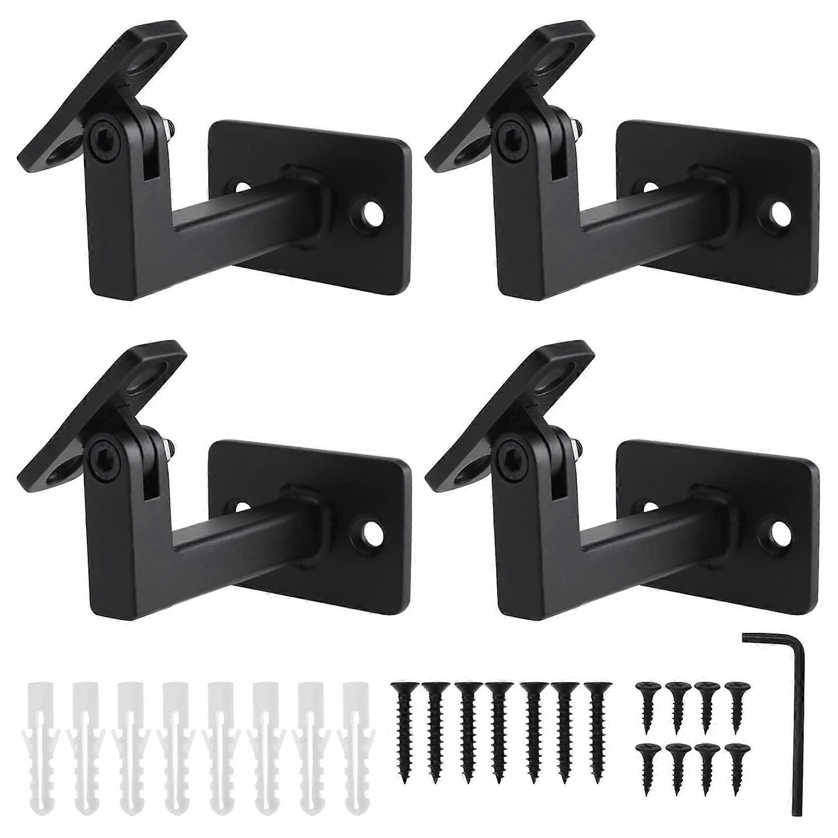 4 Pcs Adjustable Handrail Brackets, Stair Railing Brackets , Hand Rail Brackets for Stairs, Wall Mounted Brackets