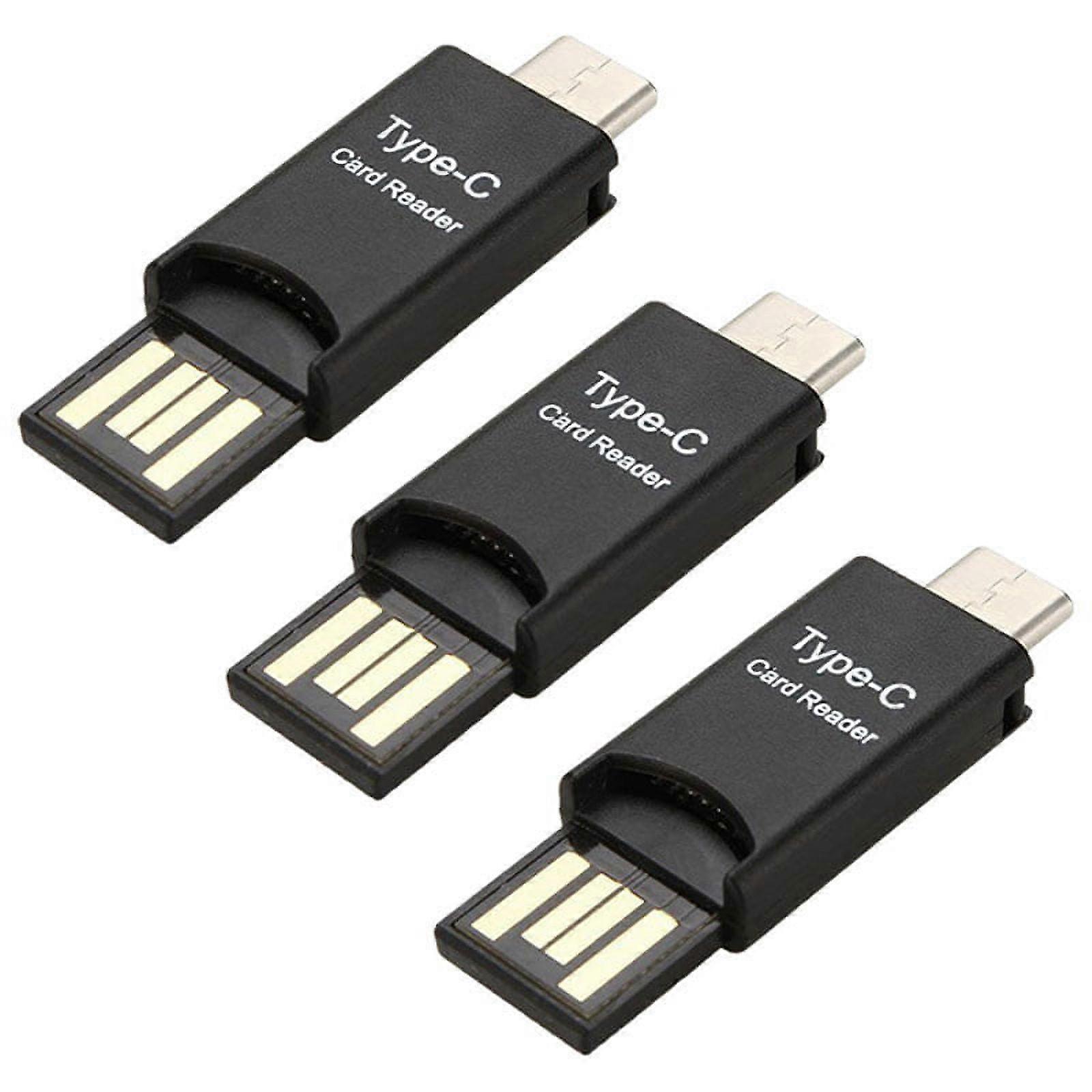 3X USB 3.1 Type C USB-C to -SD TF Card Reader Adapter for PC Cellphone