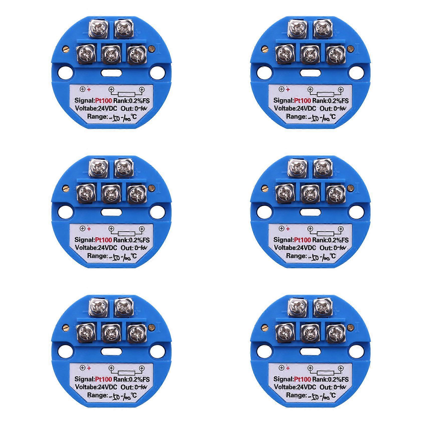6X RTD PT100 Temperature Transmitter DC24V Minus 50 - 100 Degree Output 0-10V