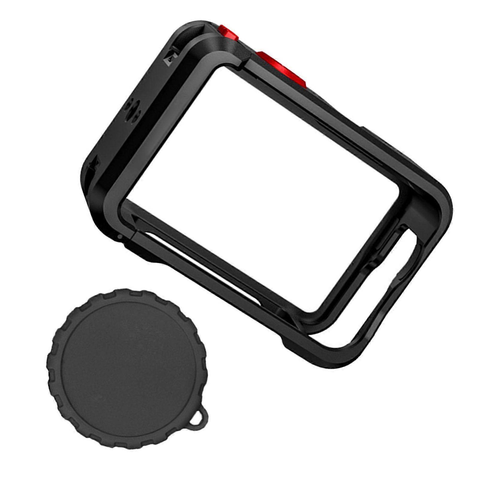 Optimized Camera Cage Featuring Enhances Heat Management Open Structure for ACTION6 Camera Frame Lens Cap Protector Multicolor