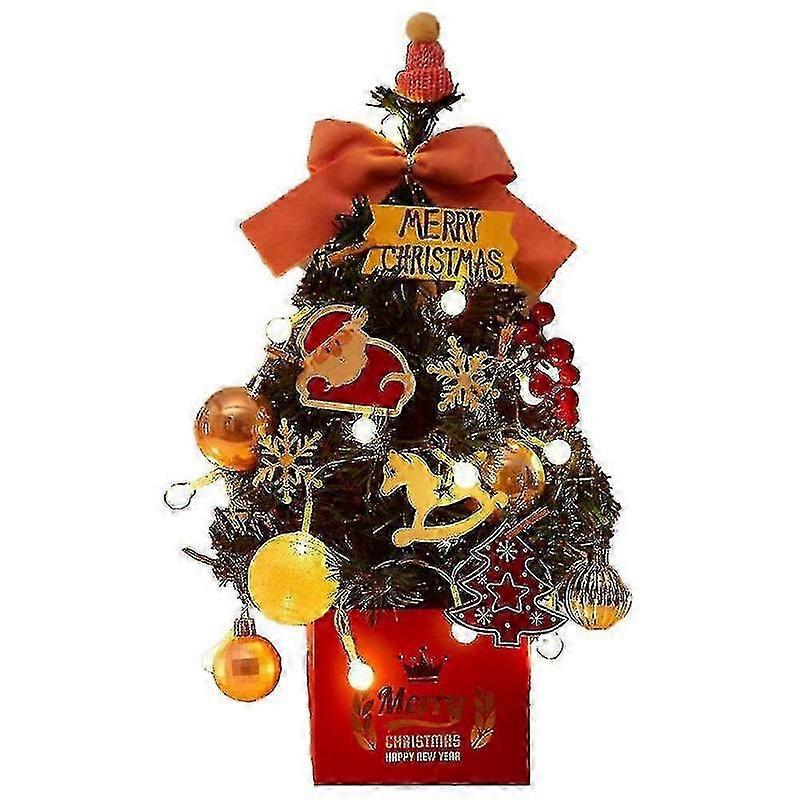 Compact Christmas Tree for Desktop with Mini Baubles