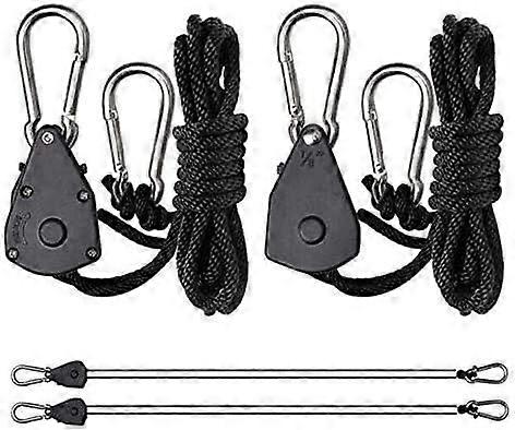 Tension rope with hooks for lamps or plants, adjustable rope with hooks (1 pair)