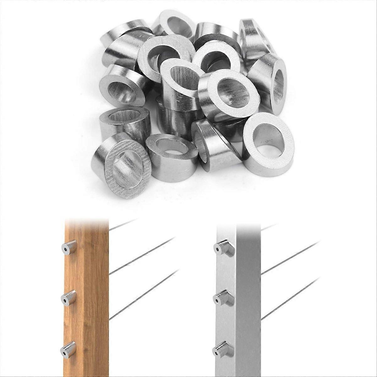 40 Pack 3/8In Stainless Steel Cable Railing Kit Angle Beveled Washer
