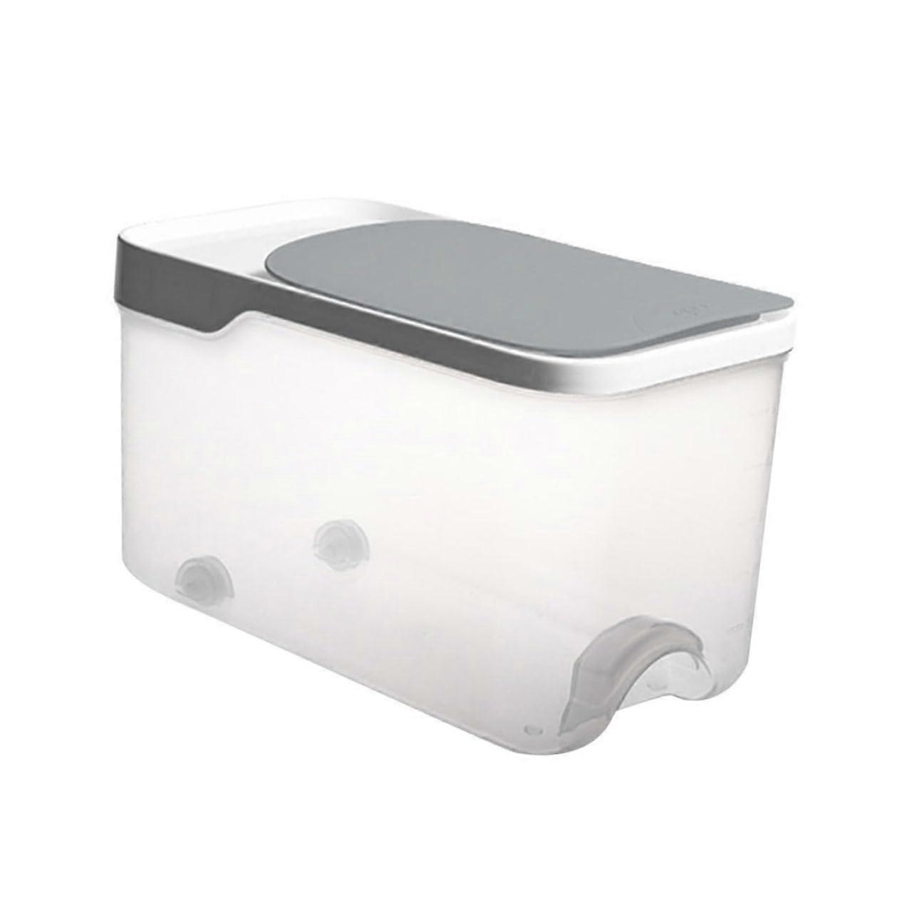 Rice Storage Container Large Capacity Airtight Clamshell Lid Grain Bin with Wheels for Kitchen