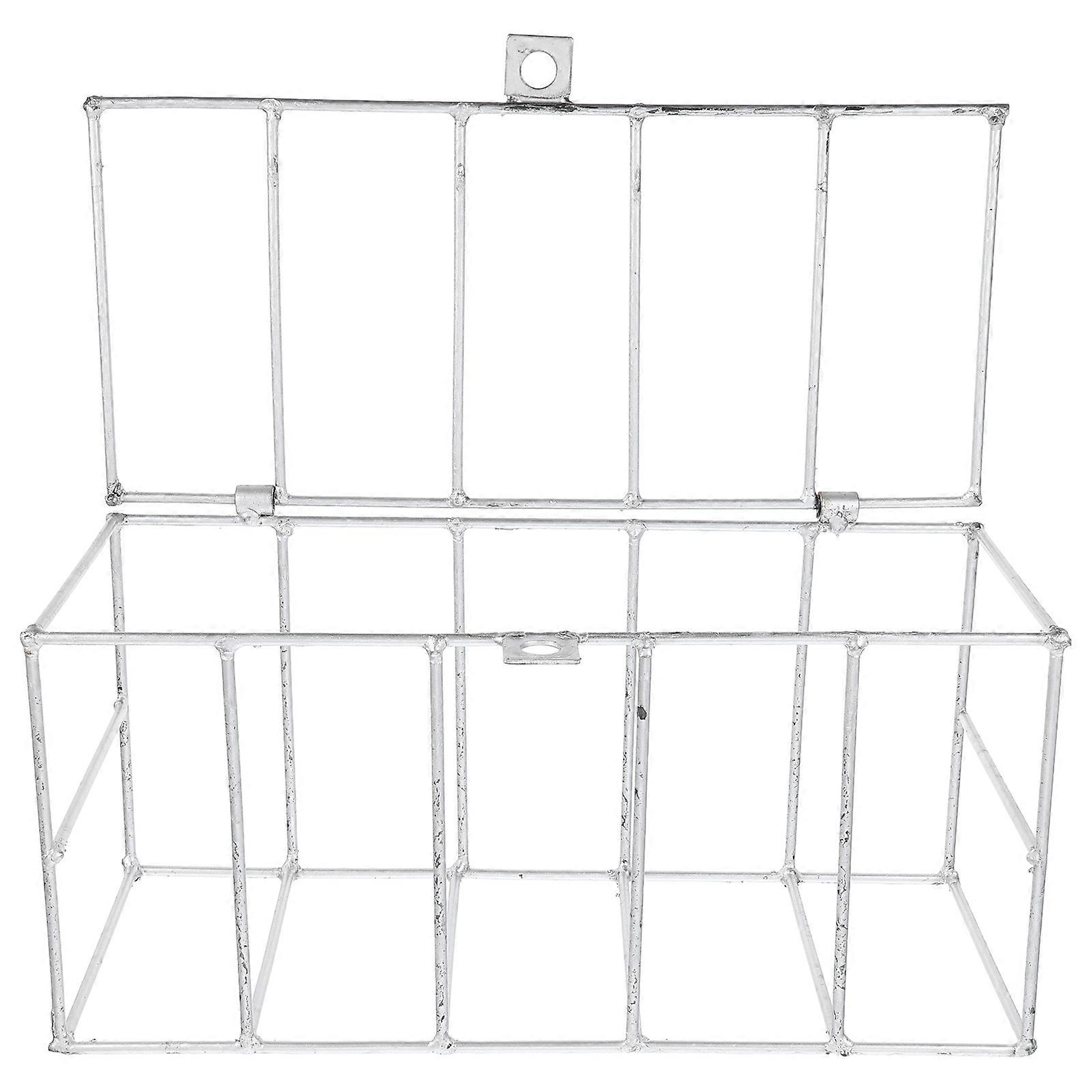 Iron Wire Basket for Concrete Test Block Curing and Storage Silver Versatile Home Use 7.5 x 7.5 x