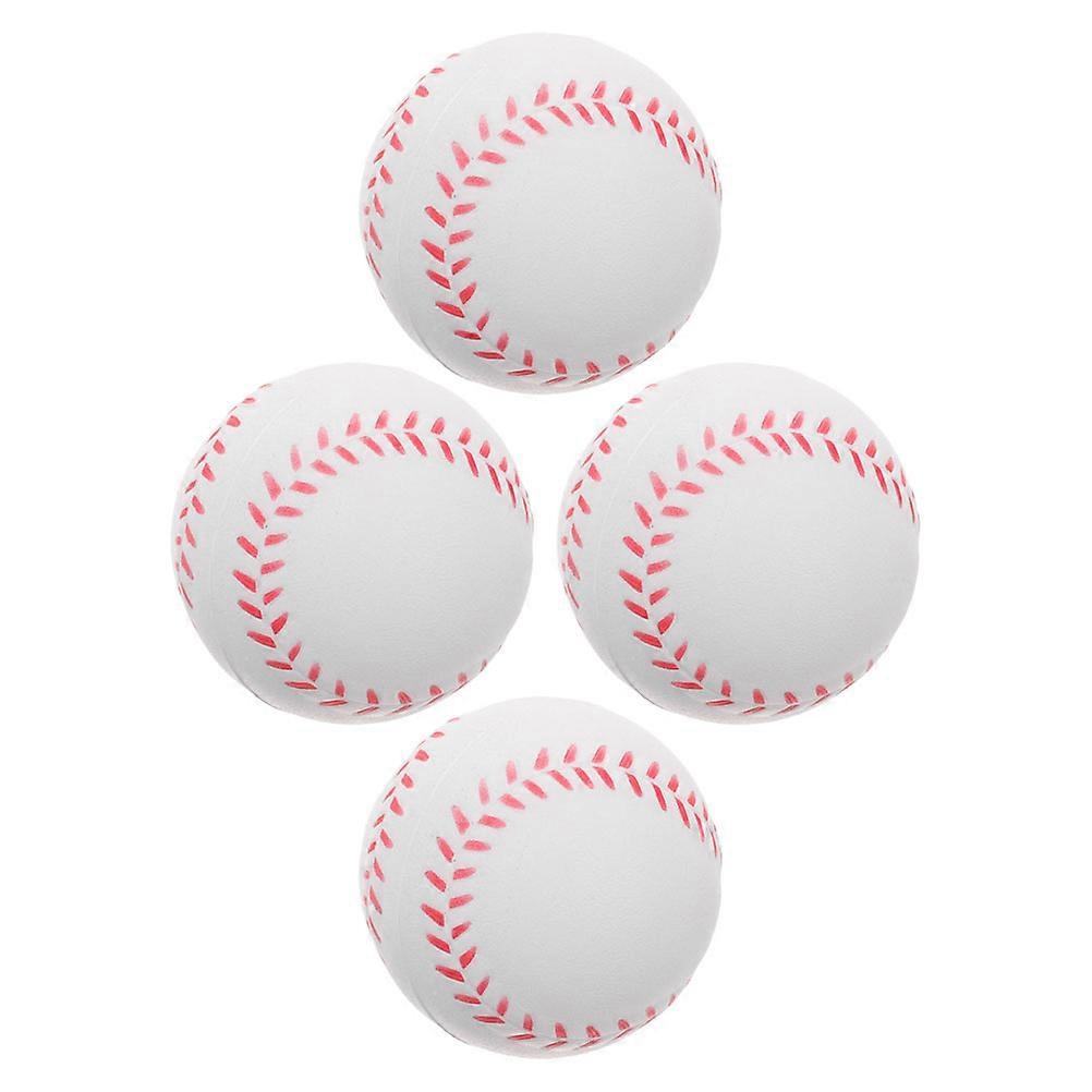 Training Baseball Balls PU Softballs for Practice 4Pcs White Set