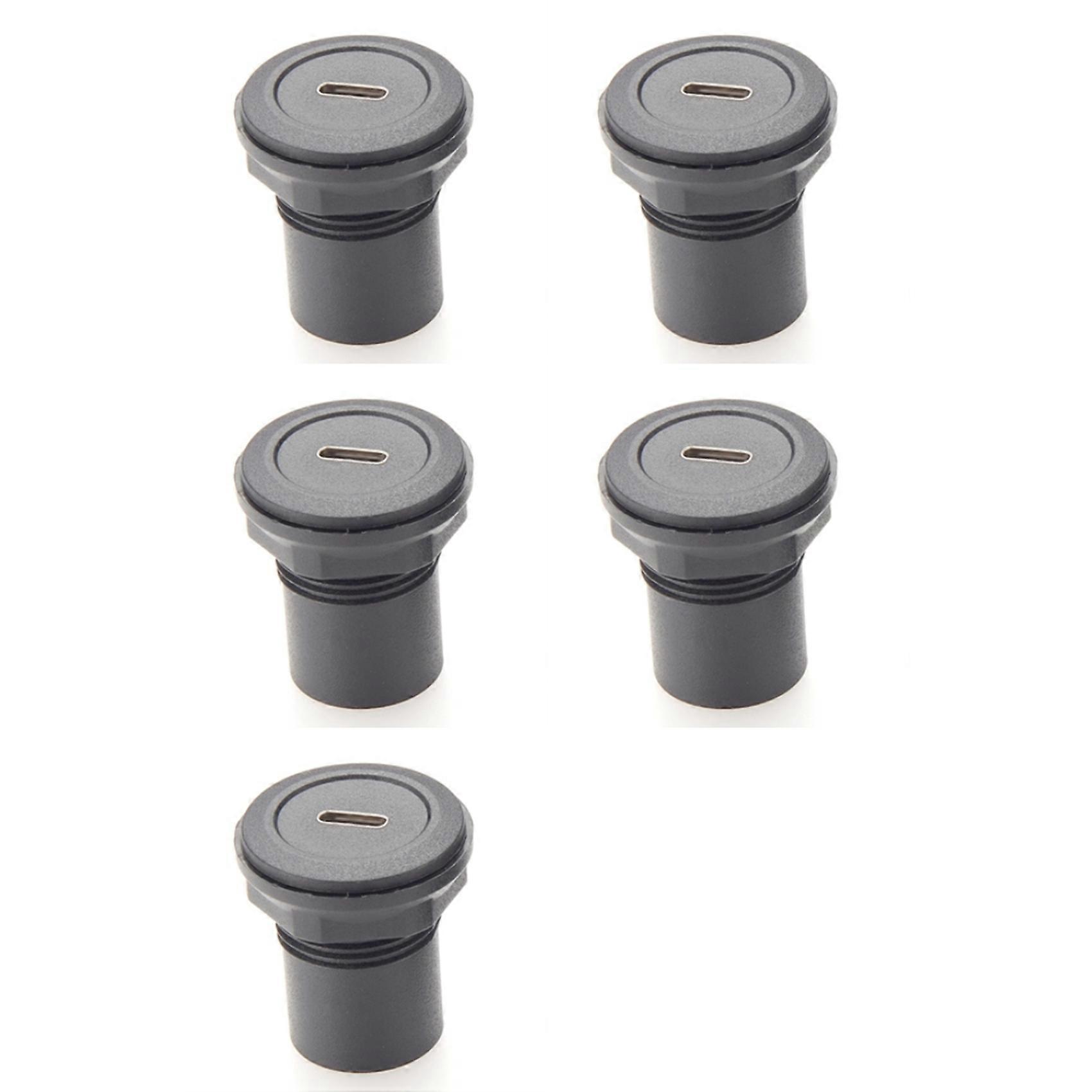 5pc 22mm USB Connector USB C Jack to USB C Jack Round Panel Mount Adapter USB 3.1 Panel Threaded Mount Coupler Converter